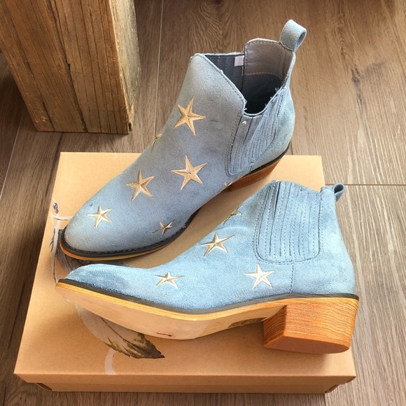 Size 6 Last Pair⚡️Stars Blue Suede Booties - Picture 5 of 7